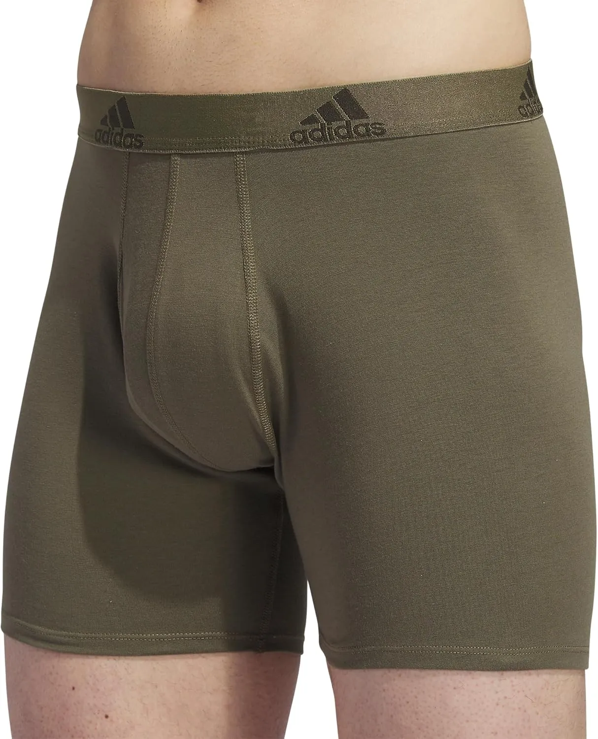 adidas Men's Performance Stretch Cotton Boxer Briefs 3-Pack, Soft Underwear, Superior Comfort