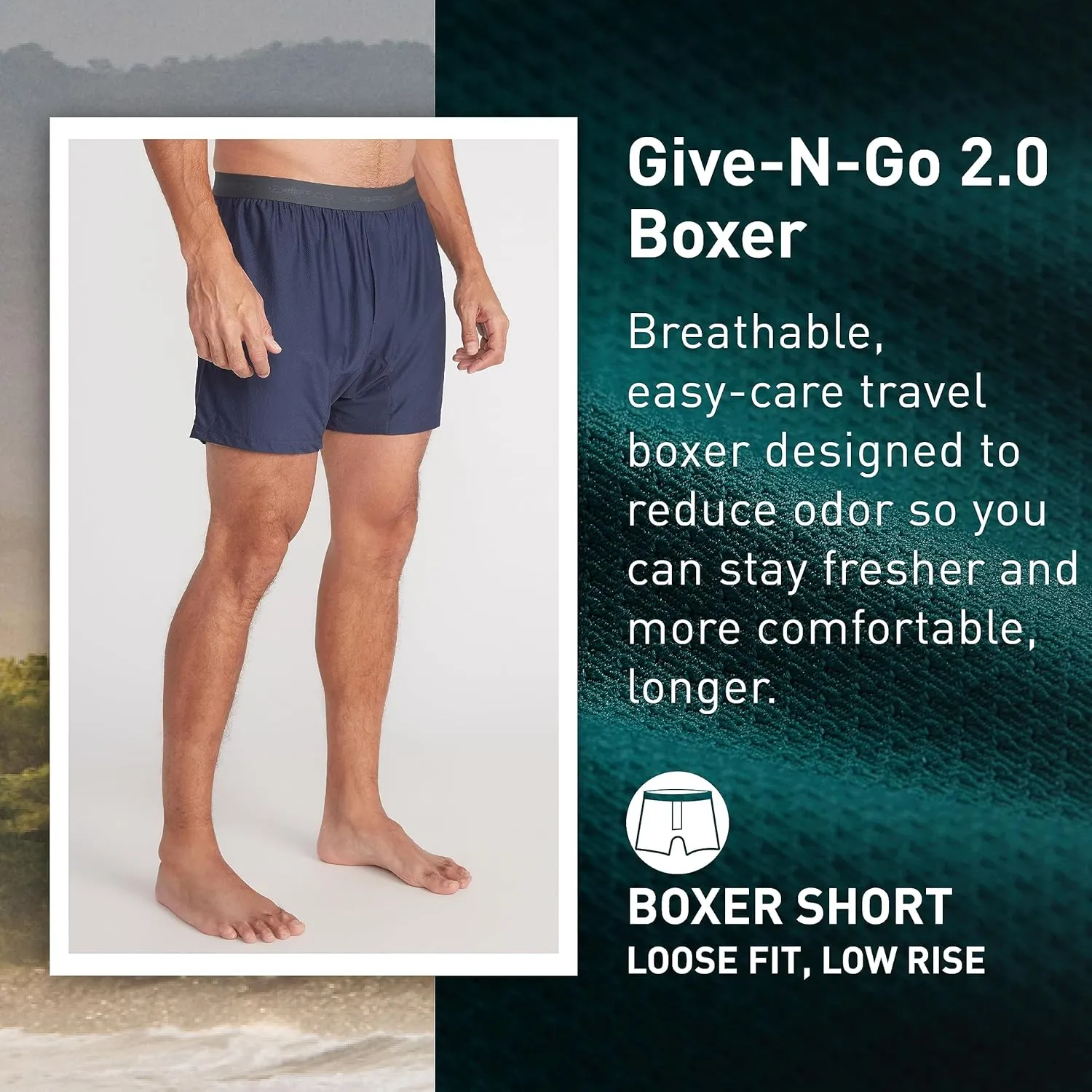 ExOfficio Men's Give-N-Go 2.0 Boxer - Breathable Durable Easy Care Travel Underwear