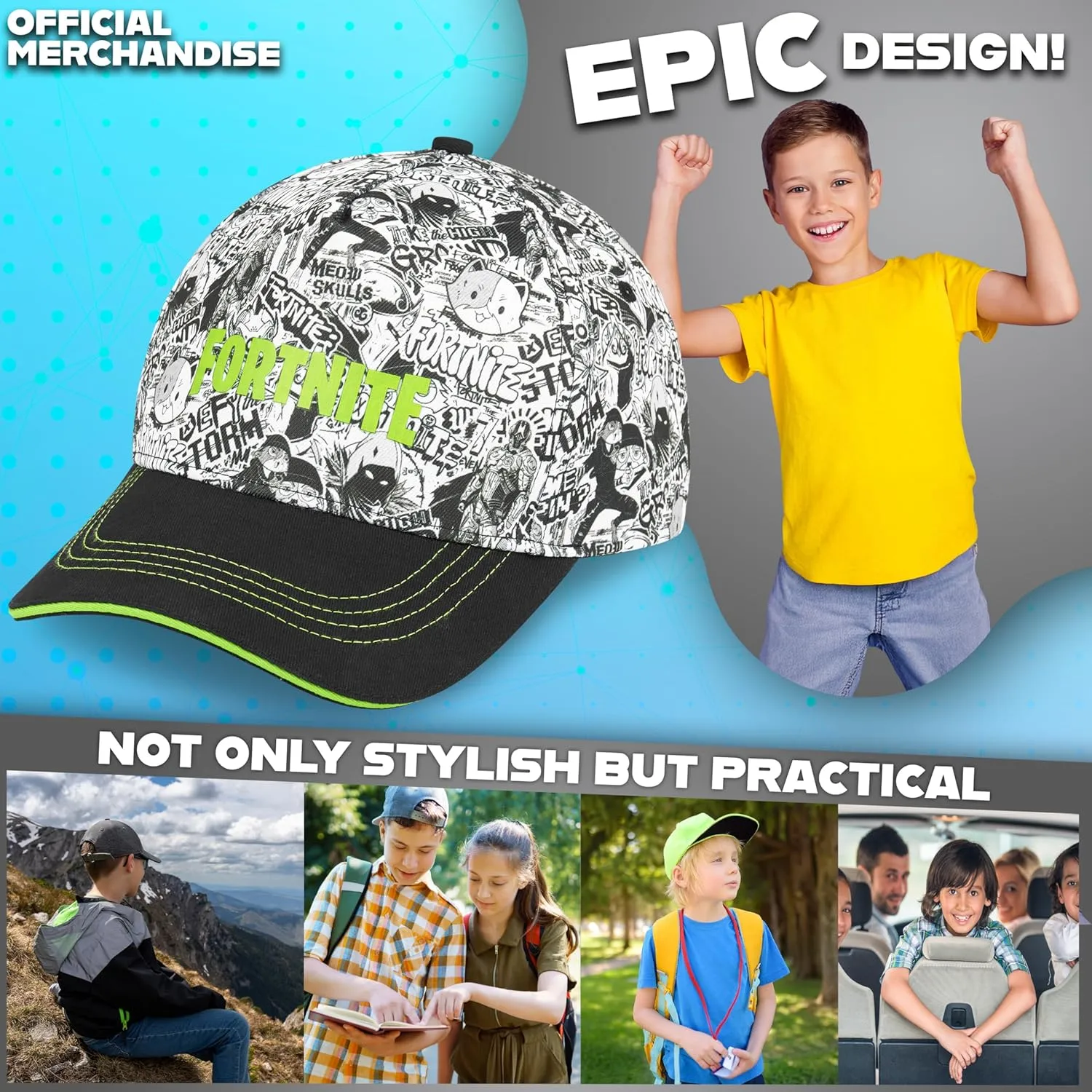 Get Trend Baseball Cap for Boys Teens Kids Sunglasses Set Adjustable Hat UV Protection
