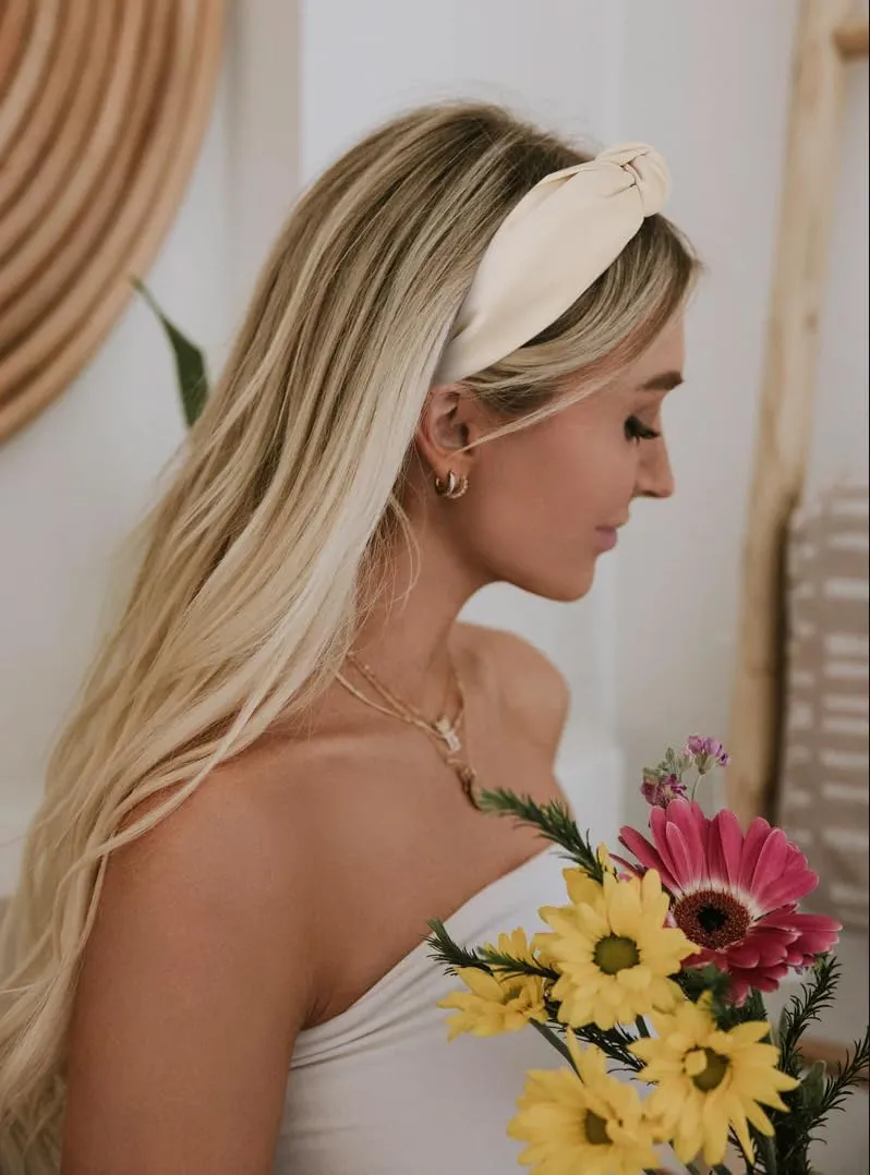 Knotted Headbands for Women Trendy Non Slip Womens Headbands with Knot, Wide Thick Head Bands for Women, Fashion Top Knot Headband for Girls Hair Accessories