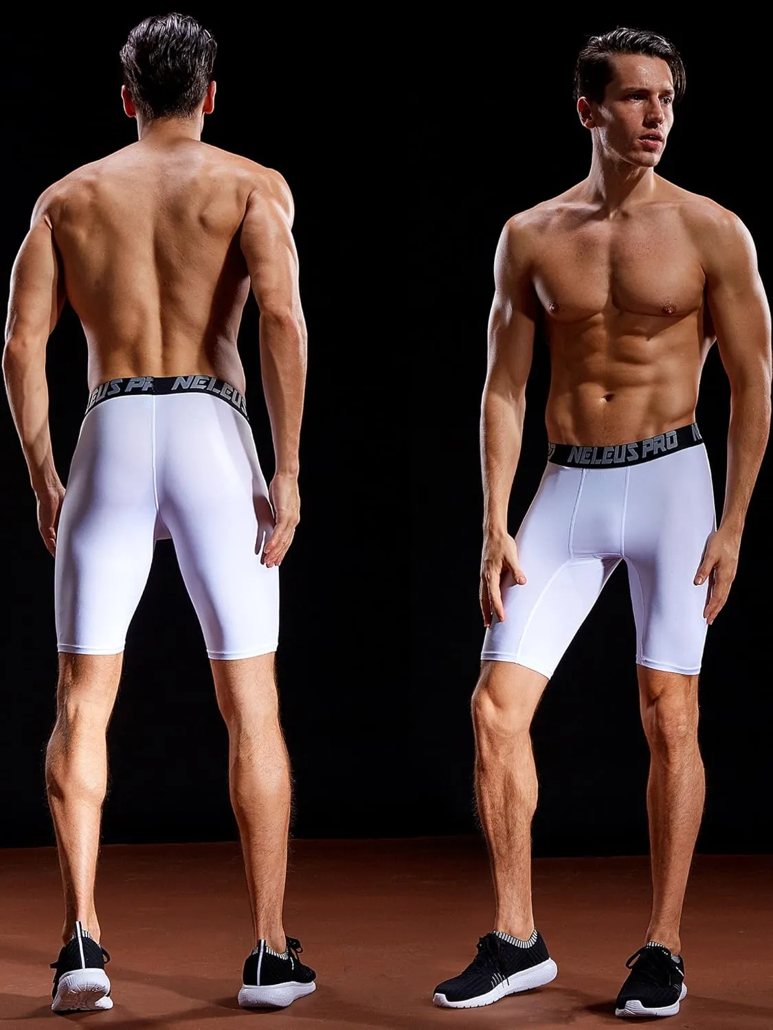 NELEUS Men's 3 Pack Performance Compression Shorts