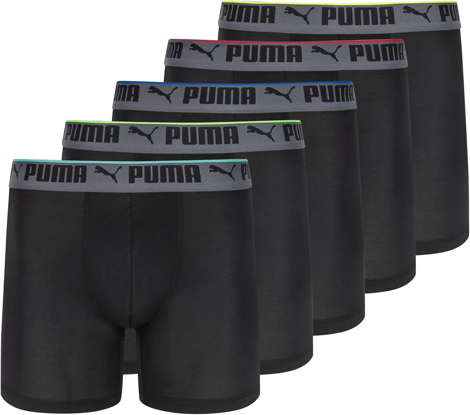 PUMA Men's 360-degree Mesh 5 Pack Boxer Briefs