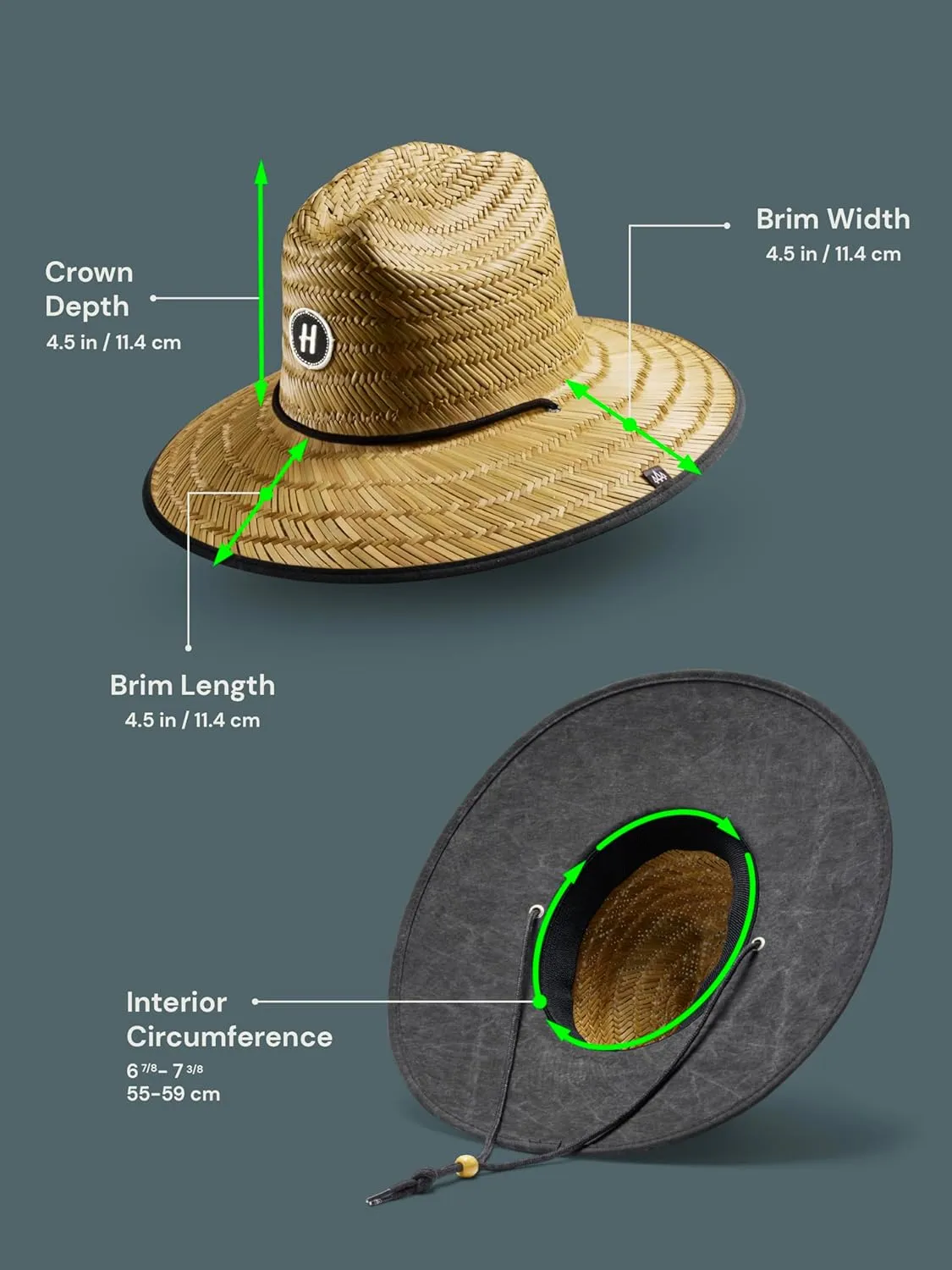 Straw Hat for Men & Women | Lifeguard Hat, Beach Hat & Sun Hat | UPF 50  Wide Brim for Sun Protection | One Size | Hemlock